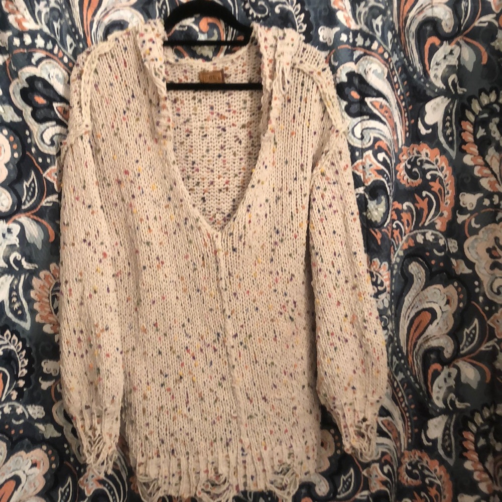 Oversized Confetti distressed pullover